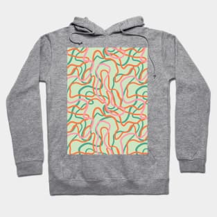 Abstract curvy lines pattern in mint green Hoodie